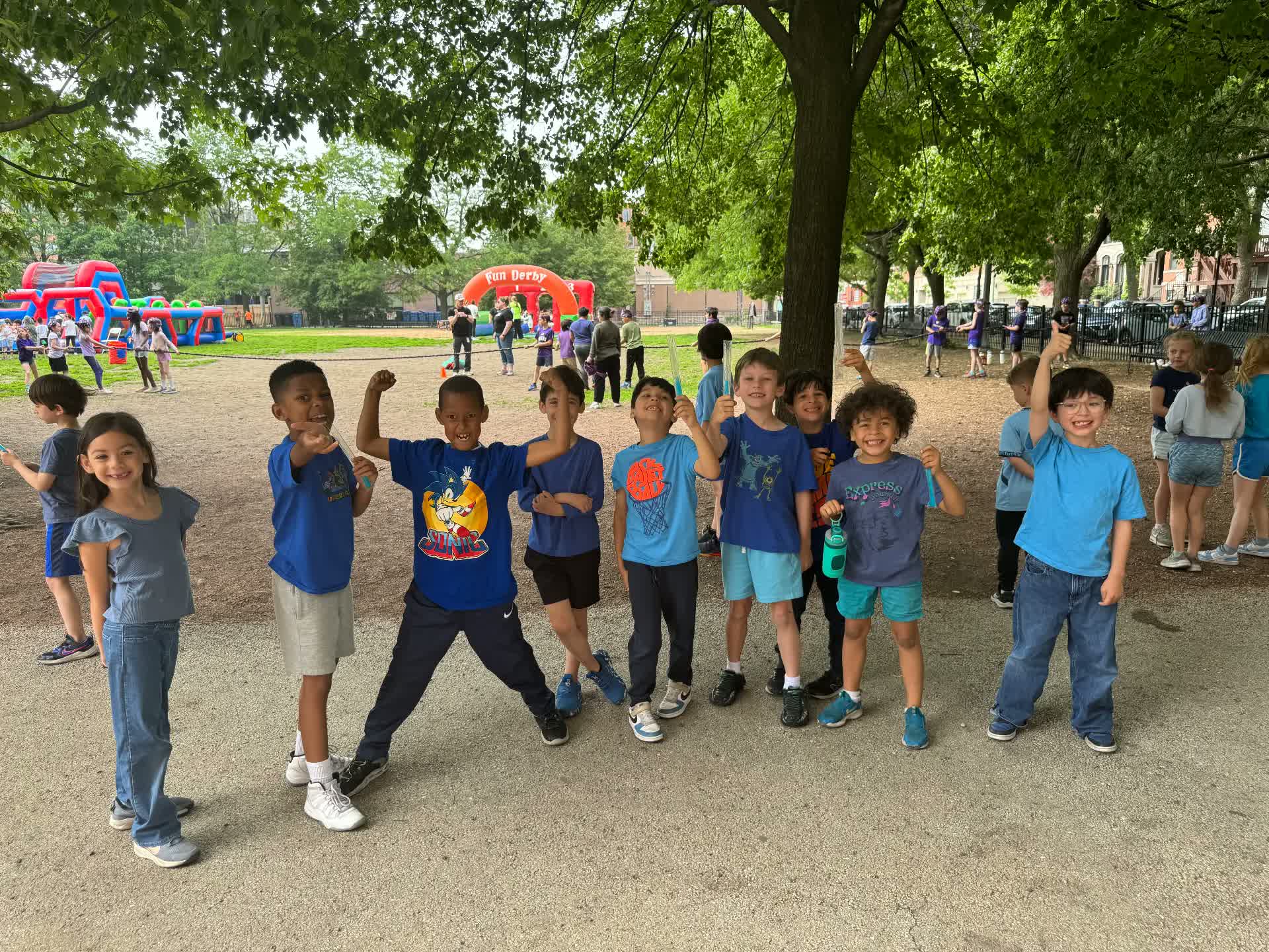 Burr Elementary students enjoying a field day outdoors