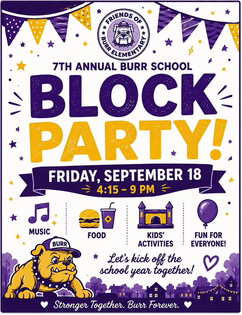 7th Annual Burr School Block Party flyer