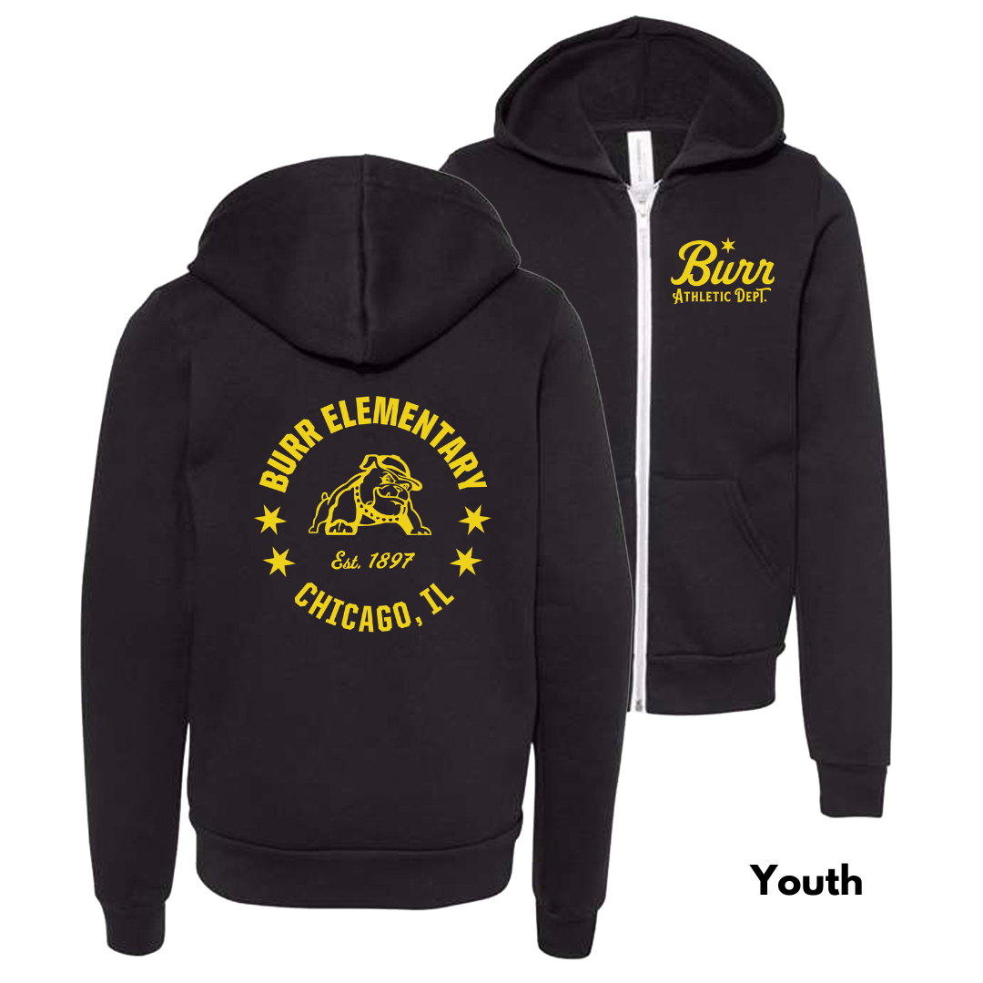 Kids Burr Athletic Dept. Zip Hoodie, Charcoal